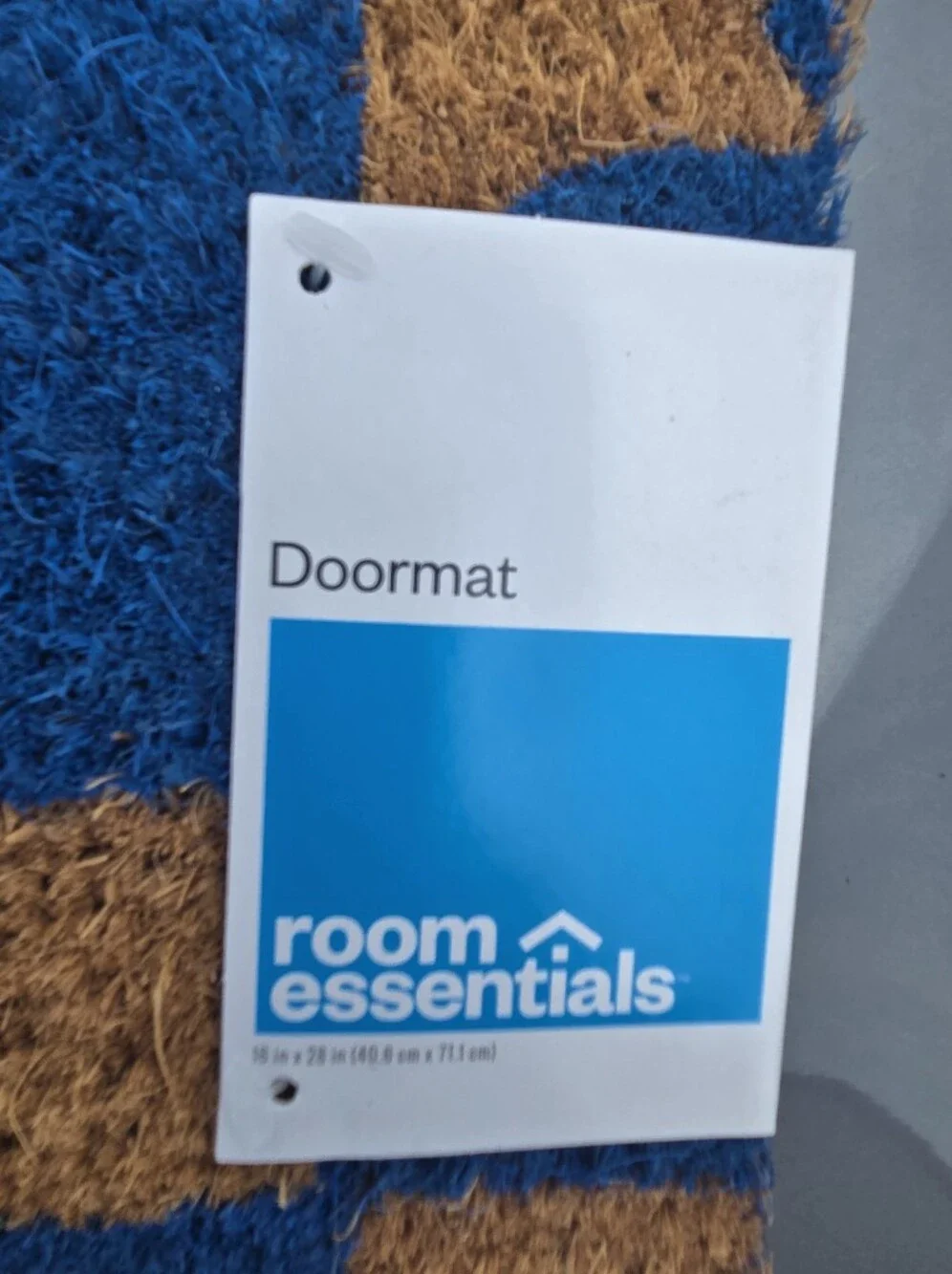 Room Essentials Blue and Tan 'HELLO' Welcome Mat